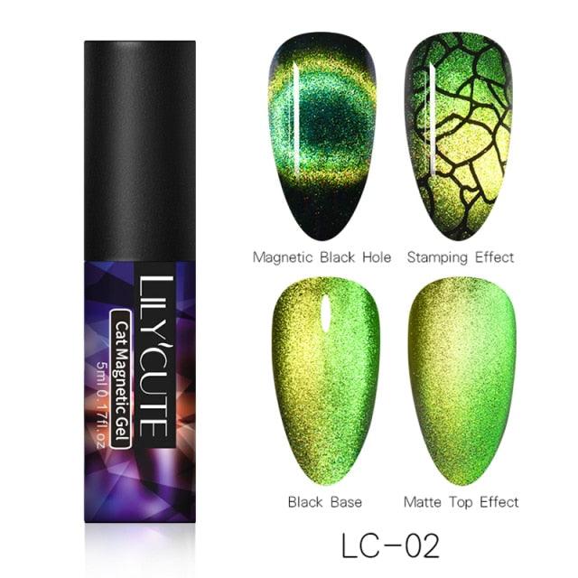 Modern Styllish Elegant 9D Cat Magnetic Nail Gel Polish UV LED  Permanent Elegant Colorful Charming Effect For Womens