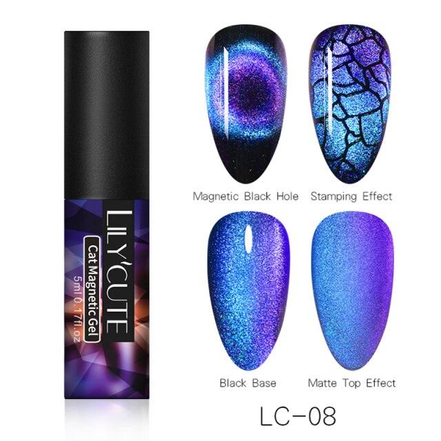 Modern Styllish Elegant 9D Cat Magnetic Nail Gel Polish UV LED  Permanent Elegant Colorful Charming Effect For Womens