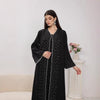 Modest Casual Black Diamond Embellished Loose Dress Abaya (MOA207)