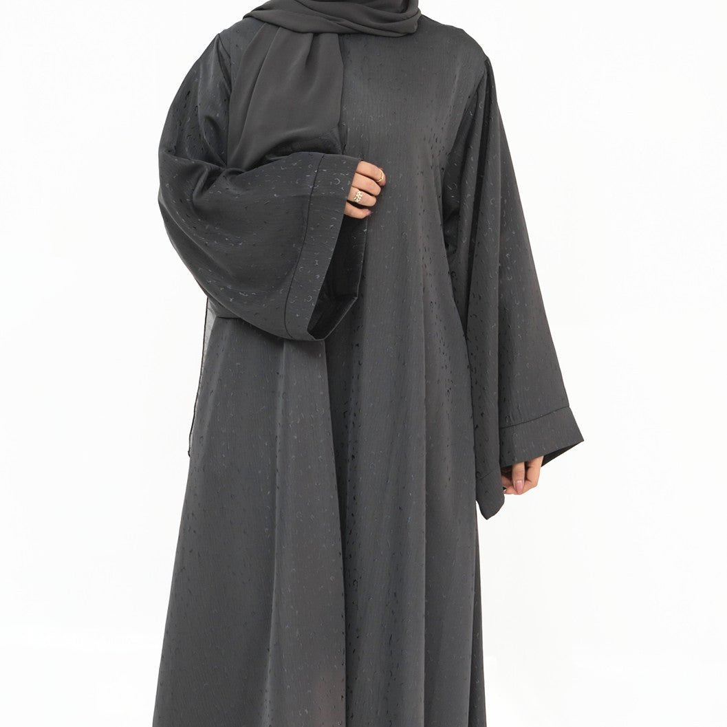 Modest  Elegant Solid Color Abaya Robe with Wide Sleeves & Detachable Belt(MA279)