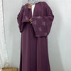 Modest Luxury Exquisite Transfer Diamond Printer Butterfly Sleeve Abaya (MOA206)