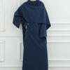 Modest Luxury Robe Dress Set | Premium Muslim Solid Color Two-Piece Abaya (MA249)