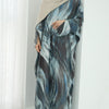 Modest Luxury Watercolor Print Cardigan Abaya | Blue-Grey Abstract Art Robe with Flowing Silhouette (MOA172)