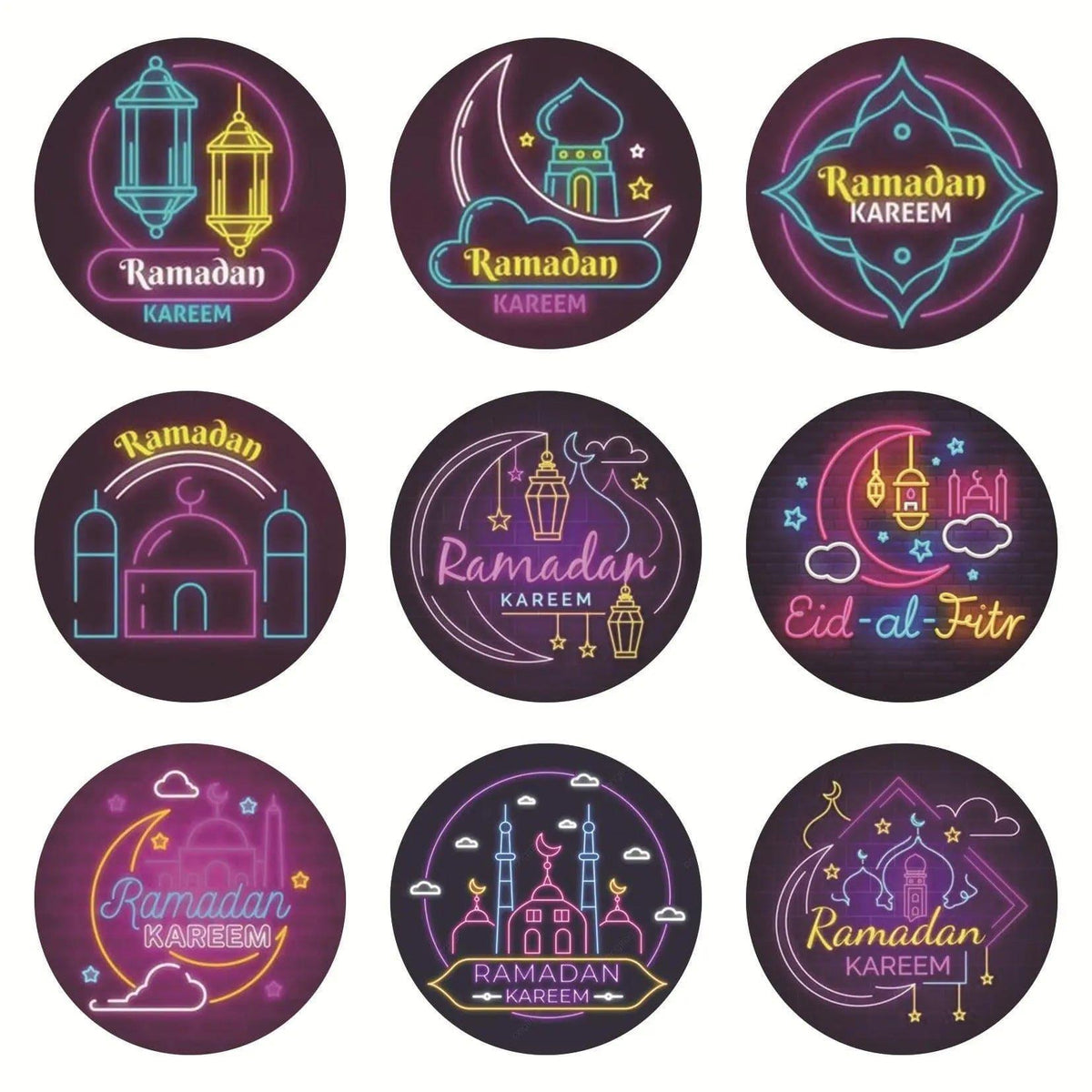 MR014 Ramadan Sticker, 90 Pcs Stickers Eid Mubarak Decoration