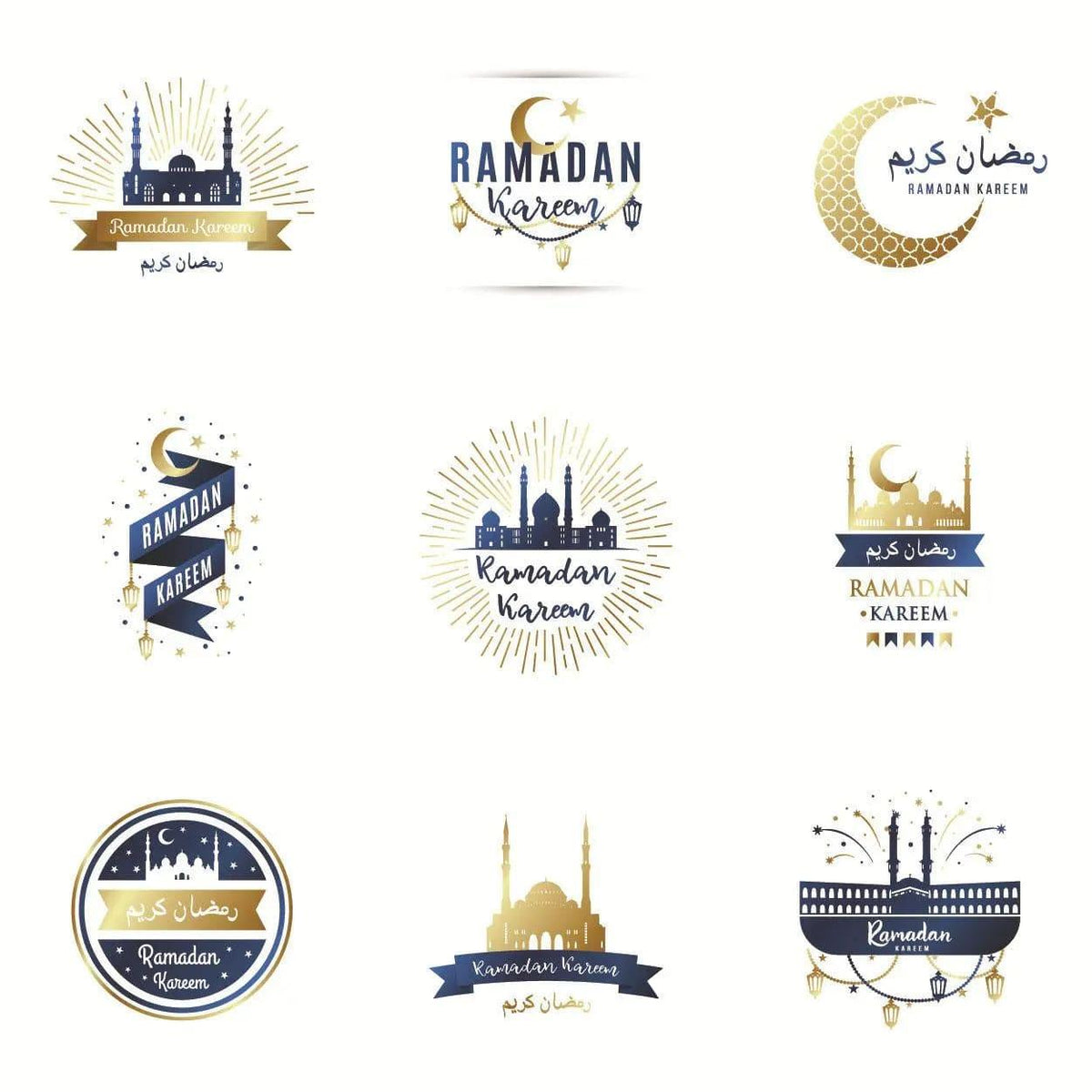MR014 Ramadan Sticker, 90 Pcs Stickers Eid Mubarak Decoration