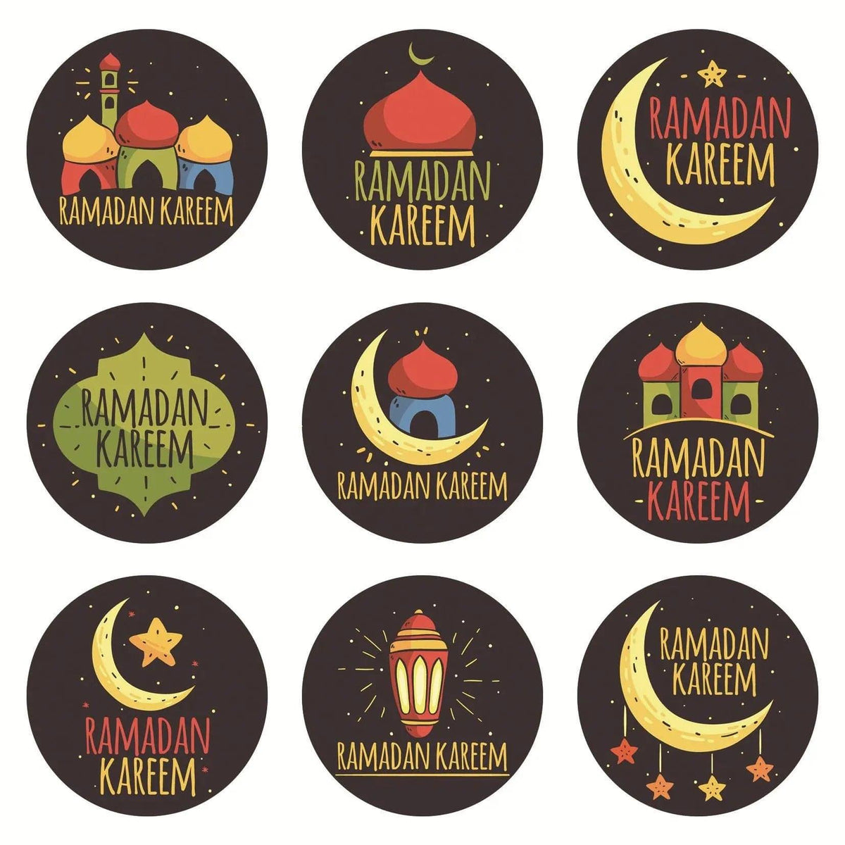 MR014 Ramadan Sticker, 90 Pcs Stickers Eid Mubarak Decoration