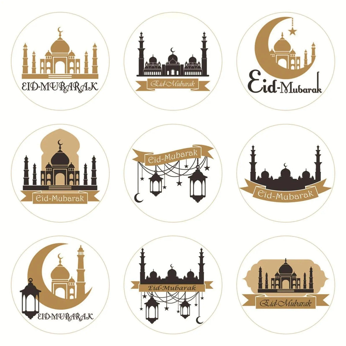 MR014 Ramadan Sticker, 90 Pcs Stickers Eid Mubarak Decoration