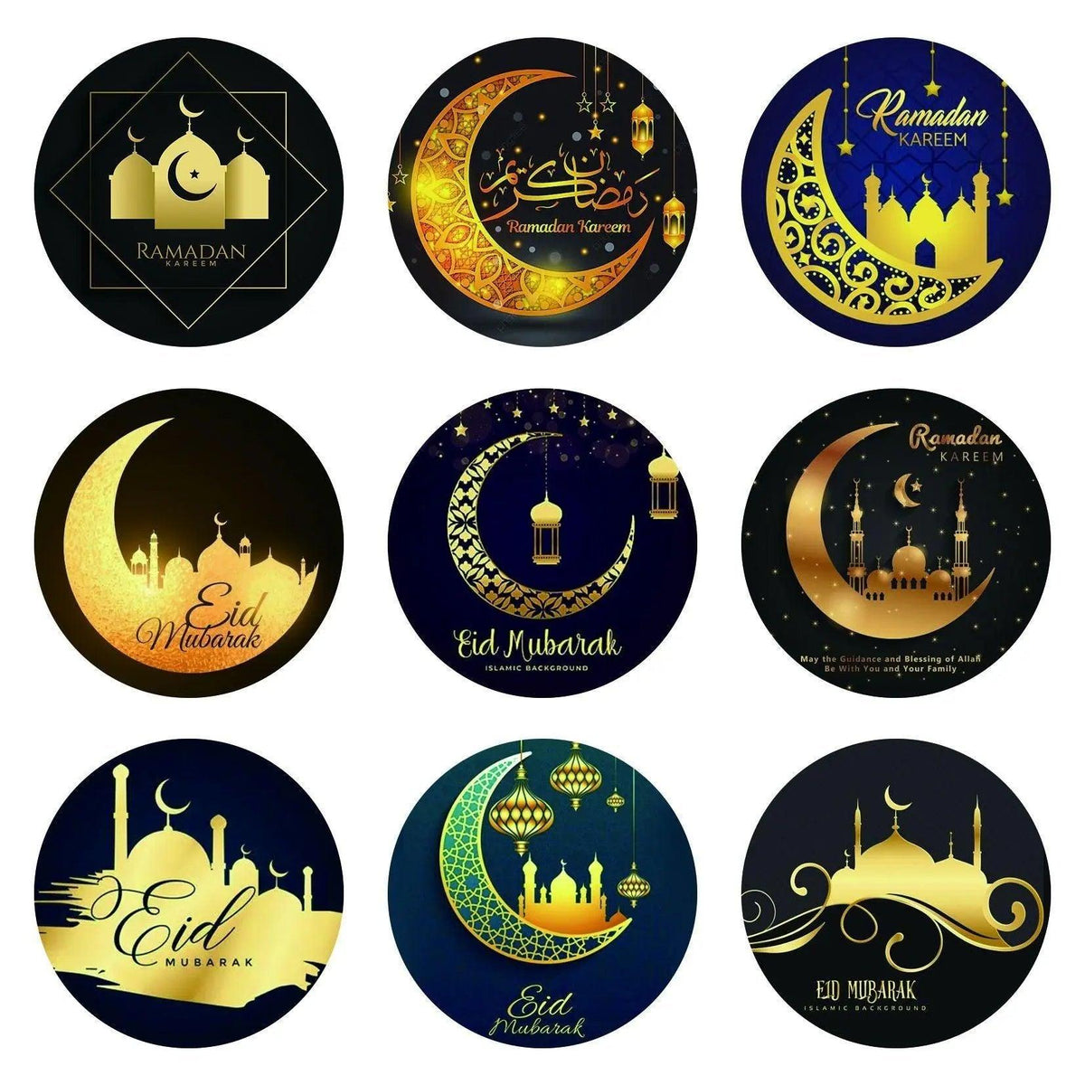MR014 Ramadan Sticker, 90 Pcs Stickers Eid Mubarak Decoration