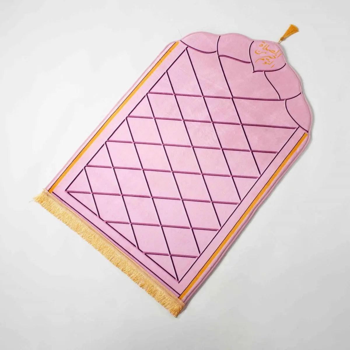 MR054 Thickened Sponge Printed Flannel Tassel Prayer Mat