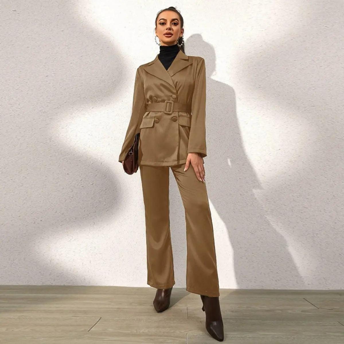 MS012 Formal Four Piece Office Lady Suit Set Work Blazer Jacket Pant