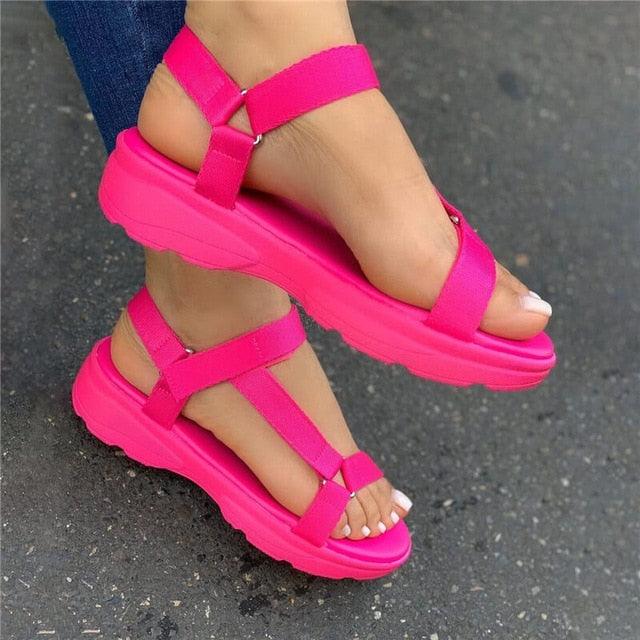 Multi Colors Casual Shoes Woman Flat Comfortable Sandals Female Light Sandals Flat Comfort Slip-On Elastic Ankle Strap Slingback Light Weight Casual Walking Sandals