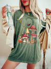 Mushrooms And Butterflies Celestial Night Garden Dreamscape With Moonlit Flora And Whimsy Comfort Colors Tee