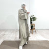 Muslim Modest Fashion Wrinkle-Texture Robe Skirt Set(MS103)