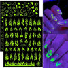 Nail Stickers Back Glue Fluorescent Light Flame Butterfly Moon Love Pattern Designs Nail Decal Decoration Tips For Beauty Salons Glow in Dark Nail Stickers Self-Adhesive Nail Art Decals Butterfly Flower Star Heart Nail Strips Glow Dark Nail Art Manicure