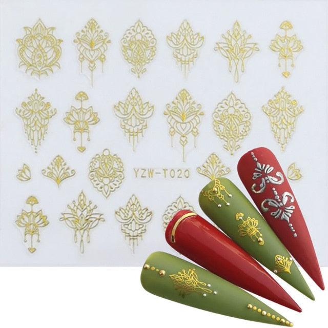 Nail Stickers for Manicure Nail Sticker Sliders For Nails Decal Self-adhesive Nails Figures Transfer Black Accessories Sliders Manicure Decoration 3D Nail Supplies Holographic Decals Transfer Sliders Nail Design Manicures Nail Self-Adhesive Sticker