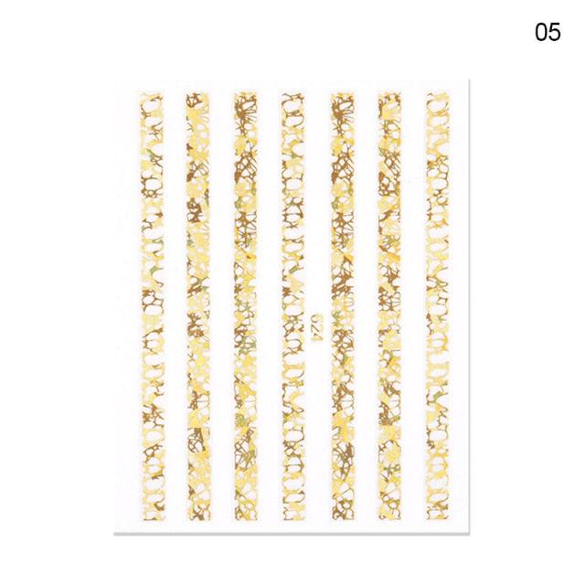 Nail Strip Stickers Black Gold Rose Gold Silver Metal Strip Tape Nail Art Adhesive Foil Tips Nail Sticker Decals Metallic Curve Strip Line Nail Decal Self-Adhesive 3D Wave Design Decoration for Women Girls Tape Nail Art Stickers Decal Decoration