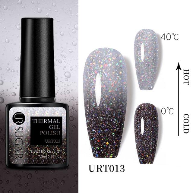 New 2022 Pink Blue Gel Nail Polish UV Color Changing Elegant Luxury Glossy Nail Design For Womens