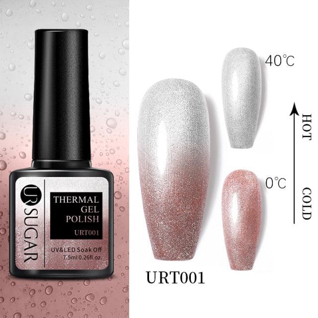 New 2022 Pink Blue Gel Nail Polish UV Color Changing Elegant Luxury Glossy Nail Design For Womens