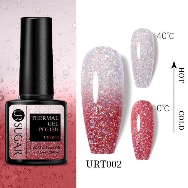 New 2022 Pink Blue Gel Nail Polish UV Color Changing Elegant Luxury Glossy Nail Design For Womens
