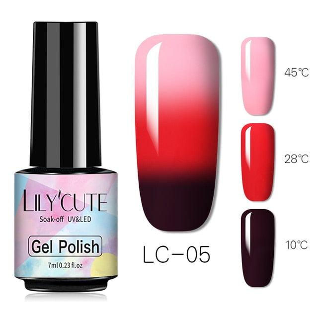 New 2022Fashion  Womens 3-layers Color Changing Gel Nail Polish Long Lasting UV Chameleon Popular Colorful Design For Womens and Girls
