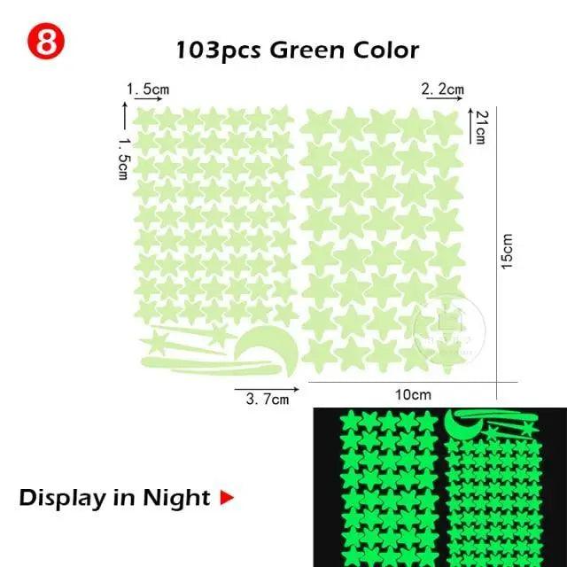 New Amazing Luminous Moon and Stars Wall Stickers for Kids Room Baby Nursery Home Decoration Wall Decals Glow in the Dark Bedroom Ceiling
