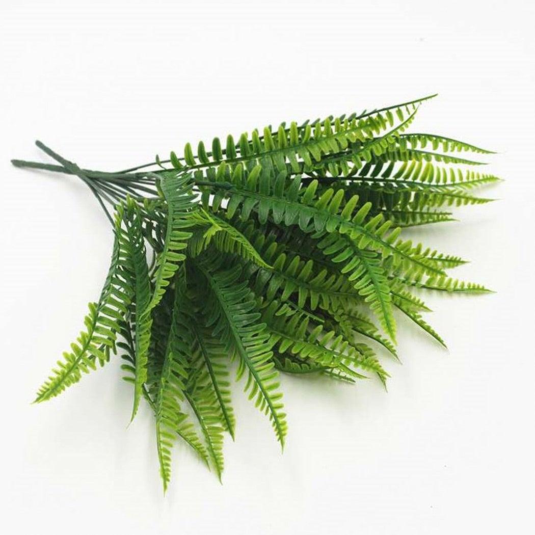 New Artificial Shrubs Boston Fern Grass Fake Green Bushes Indoor Outdoor UV Resistant Indoor Outside For Home Garden Porch Window Décor