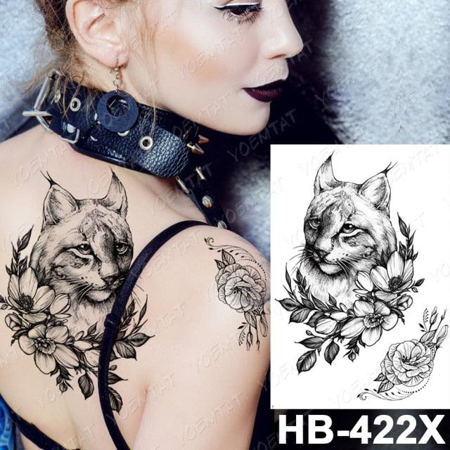 New Big Butterfly Waterproof Temporary Sticker Tattoo Elegant Black Colorful Tattoos Rose For Women Men