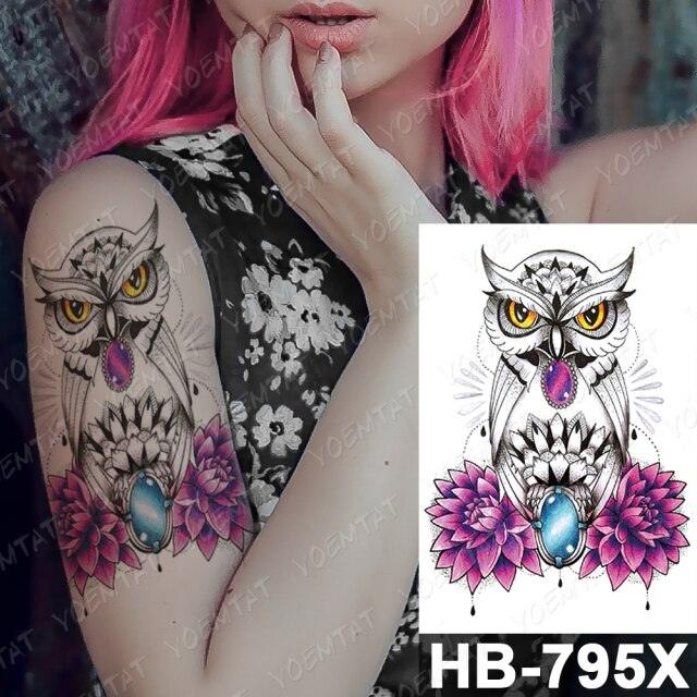 New Big Butterfly Waterproof Temporary Sticker Tattoo Elegant Black Colorful Tattoos Rose For Women Men