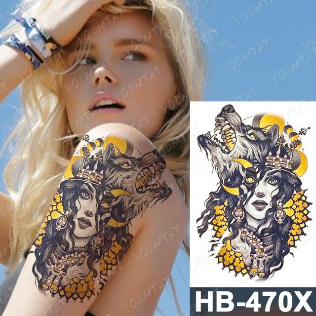 New Big Butterfly Waterproof Temporary Sticker Tattoo Elegant Black Colorful Tattoos Rose For Women Men