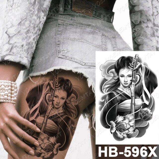 New Big Butterfly Waterproof Temporary Sticker Tattoo Elegant Black Colorful Tattoos Rose For Women Men
