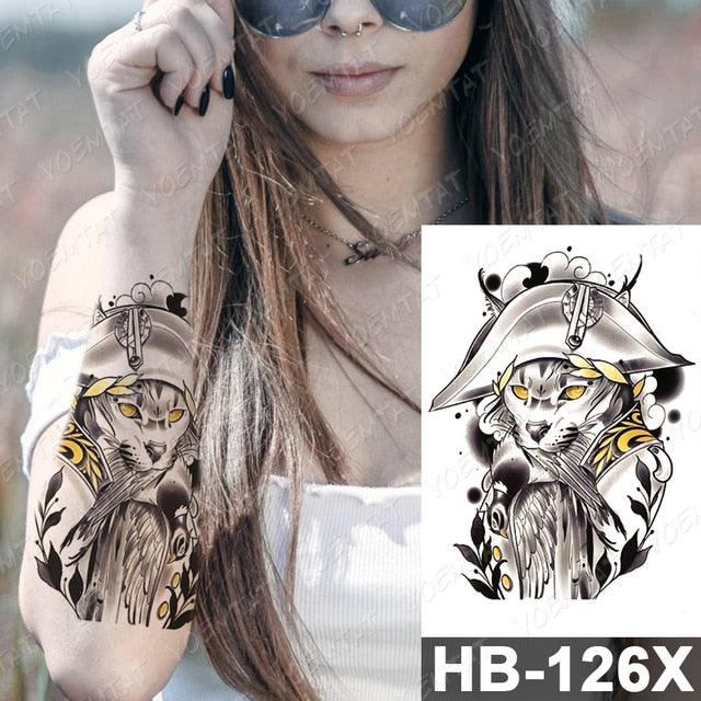 New Big Butterfly Waterproof Temporary Sticker Tattoo Elegant Black Colorful Tattoos Rose For Women Men