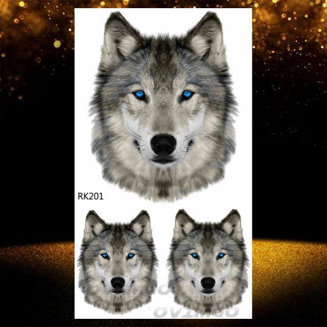 New Black Wolf Forest Sticker Tattoos Temporary Tree Fierce Animal Body Tattoo Luxury Design Custom Tatoos For Mens