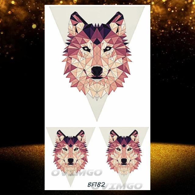 New Black Wolf Forest Sticker Tattoos Temporary Tree Fierce Animal Body Tattoo Luxury Design Custom Tatoos For Mens