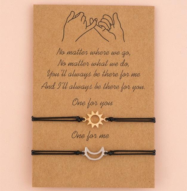 New Charm Bracelet For Friendship Couples 2pcs/set Volcanic Stone Bracelet Bead Bangles Natural Stone Bracelets Set Friendship Hand Woven Braided Stretch String Adjustable For Couples