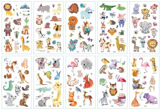 New Children's Sticker Animals Pattern Tattoo Bear Lion Rainbow Luxury Colorful Children Sets