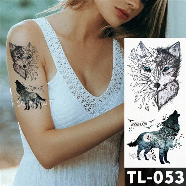 New Colorful And Black Womens Tattoo Temporary Flower Waterproof Elegant Modern Tattoo Realistic Design