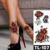 New Colorful And Black Womens Tattoo Temporary Flower Waterproof Elegant Modern Tattoo Realistic Design