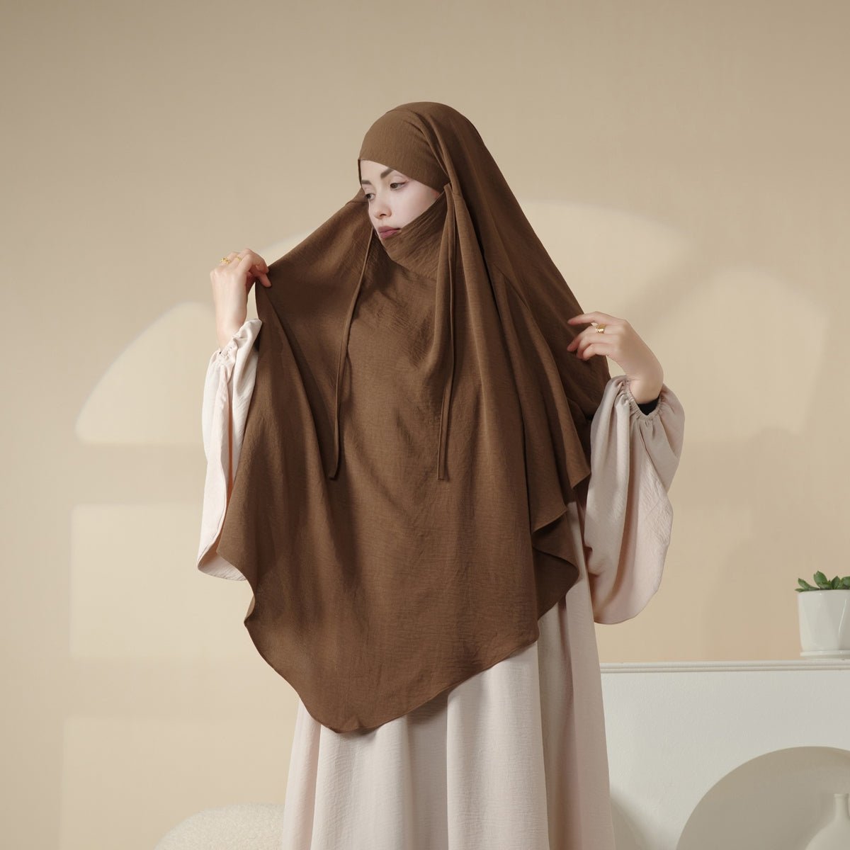 New Crepe 1-Layer Khimar | Soft Crepe Material Khimar (MK009)