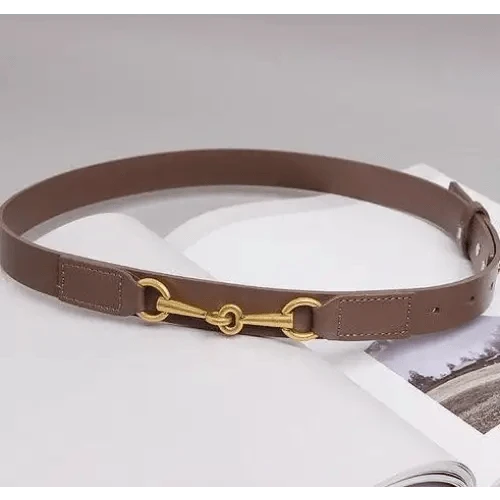 Simple Black Plain Leather Belt For Women Classic Thin Skinny Waistbands Casual Women Dress Belts