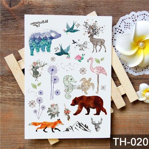New Different Animals Waterproof Temporary Sticker Tattoo Cute Little Colorful Children Tattoos