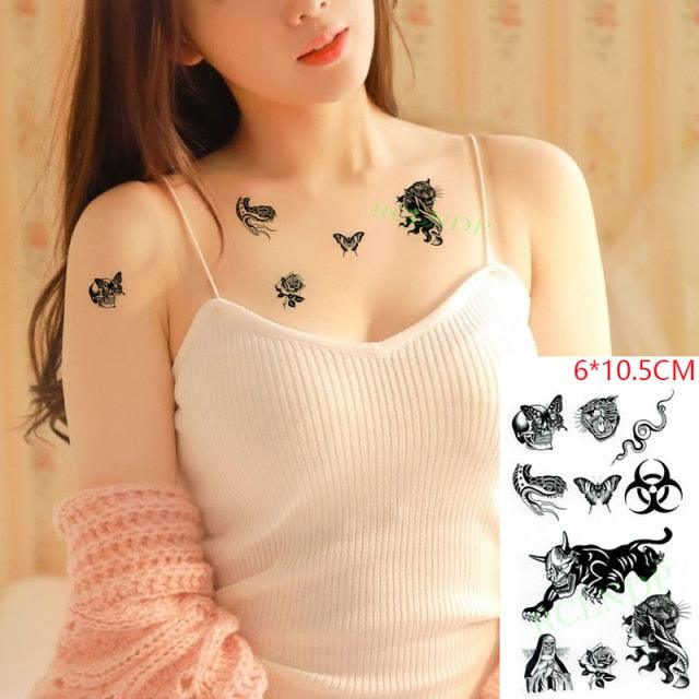 New Different Waterproof Temporary Tattoo Cute Fox Dog Luxury Animal Stickers Tattoo Colorful Modern Design For Adults Kids