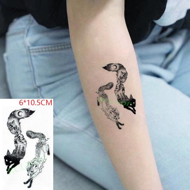 New Different Waterproof Temporary Tattoo Cute Fox Dog Luxury Animal Stickers Tattoo Colorful Modern Design For Adults Kids