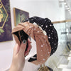 New Fashion Girls Headband Handmade Shining Pearls Rhinestone Ornament Hairband Women Middle Knot Turban Gorgeous Hair Accessories For Women