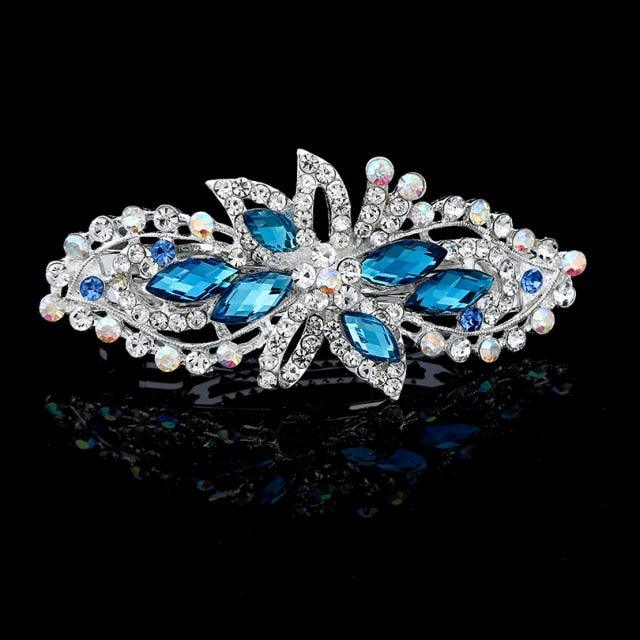 New Fashion Rhinestone Hairpin for Women Banana Clip Bow Girls Hair Clip Elegant Ladies Barrettes Hear Accessories