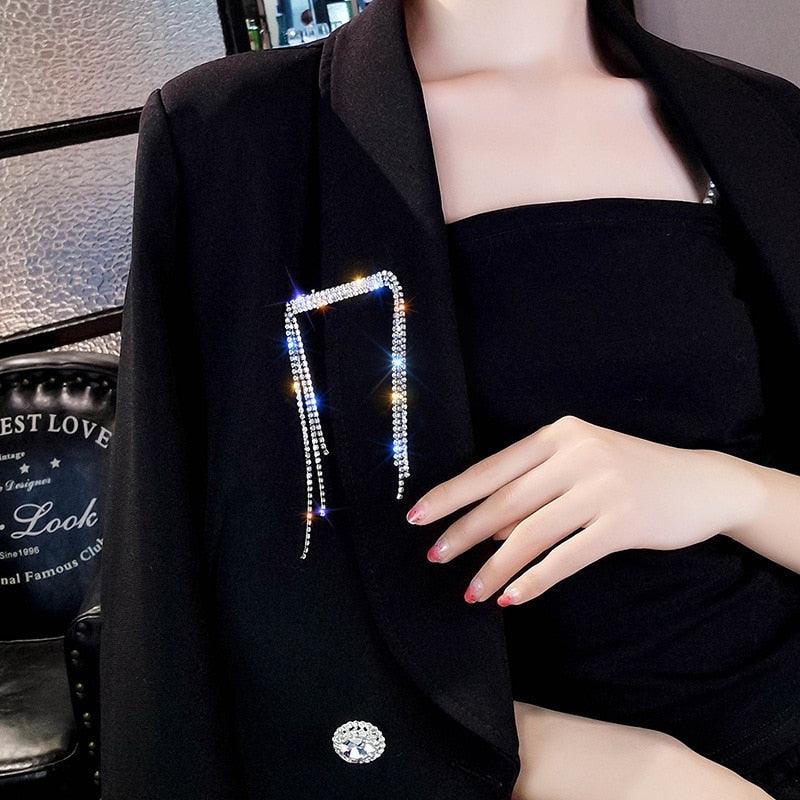 New Fashion Rhinestone Tassel Hair Barrettes For Women Hair Clips Golden Sliver Hairpin Female Hairgrips Wedding Hair Accessories for Brides and Bridesmaids