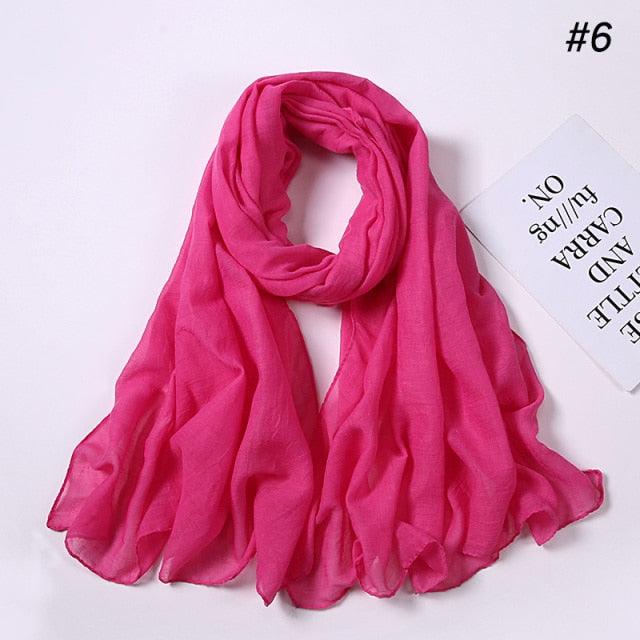 New Fashion Soft Cotton Elegant Viscose Scarf Ladies Scarf Shawls Lightweight Elegant Wraps  Muslim Hijab scarf scarves For Women