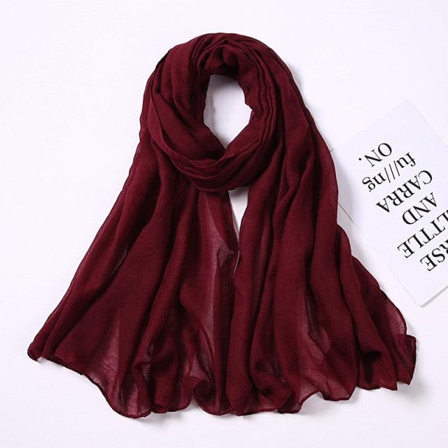 New Fashion Soft Cotton Elegant Viscose Scarf Ladies Scarf Shawls Lightweight Elegant Wraps  Muslim Hijab scarf scarves For Women