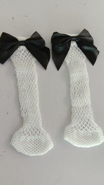 New Fashion Women Black Mesh Short Ankle Socks Girls Fishnet Socks With Cute Bow Ladies Socks in 6 Colors Outdoor Stylish Socks For Women