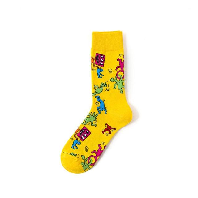 New Funny Women Fashion Harajuku Colorful Socks Cute Art Egg Series Personality Cotton Female socks Novelty Cotton Socks For Men And Women