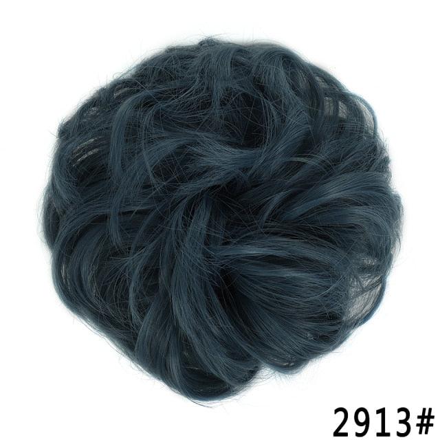 New Girl's Synthetic Chignon Red Pink Purple Blue Green Curly Messy Bun Kids Donut Roller Hair Bun Heat Resistant Fake Hair Wigs For Black Women Cosplay Wigs For Women